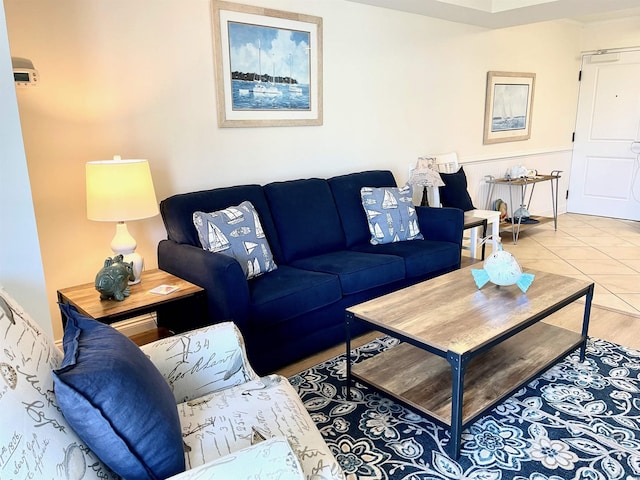 view of tiled living room