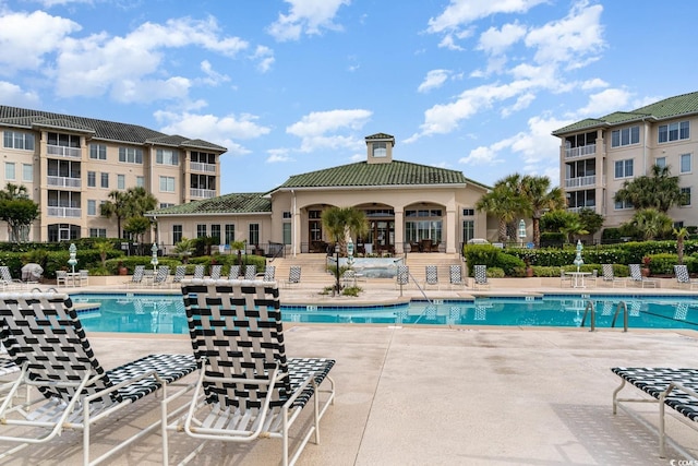 view of pool with a patio area