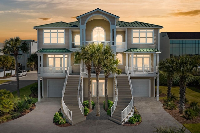 beach home with a garage