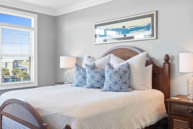 bedroom featuring ornamental molding