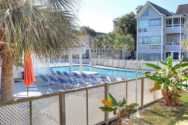 view of pool with a patio area