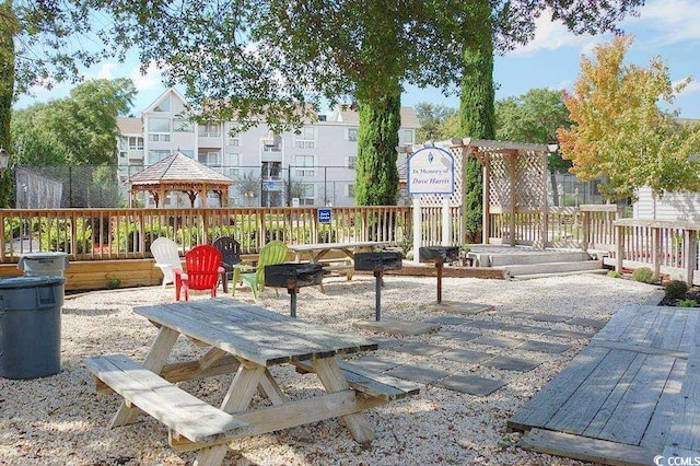 surrounding community with a gazebo