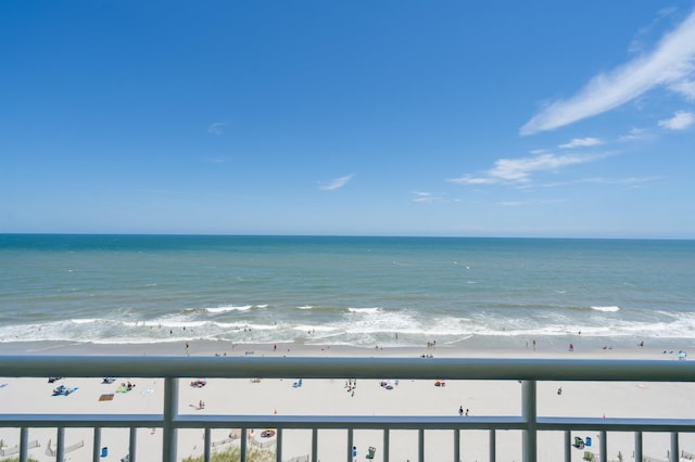 view of water feature featuring a view of the beach