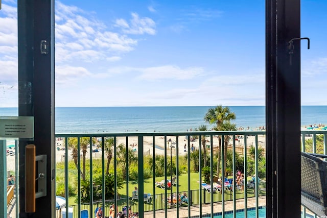 balcony with a water view