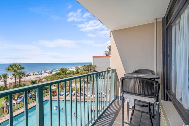 balcony with a water view