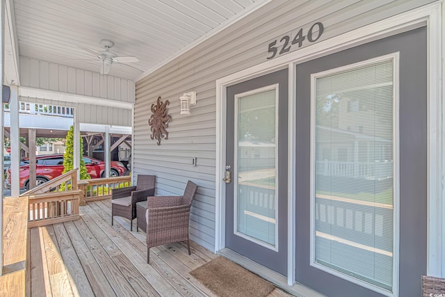 6001-5240 S Kings Hwy, Myrtle Beach, SC 29575 - deck featuring a ceiling fan