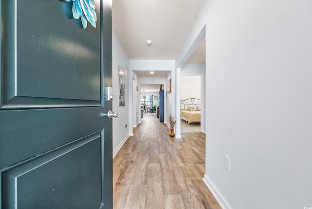 hall featuring light hardwood / wood-style floors