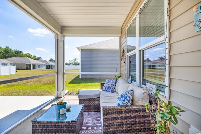 view of patio with an outdoor living space