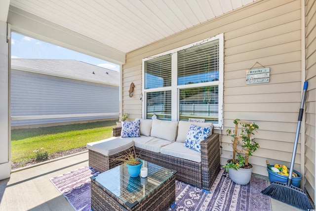 view of patio / terrace featuring an outdoor living space