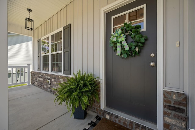 entrance to property with a porch