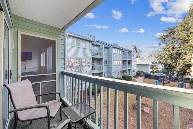 balcony with a residential view