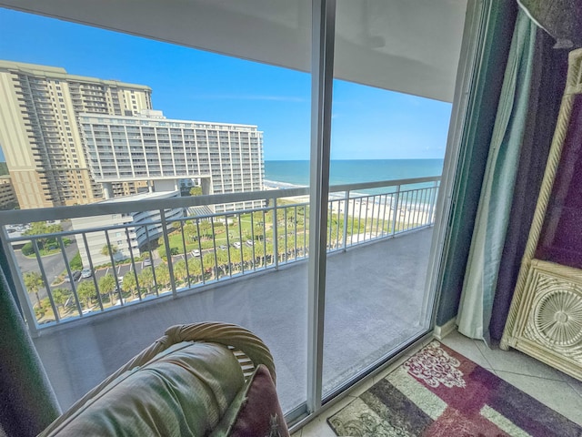 balcony with a water view