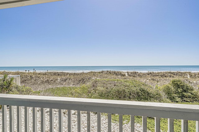 view of water feature featuring a view of the beach