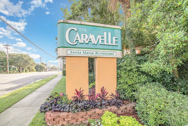 view of community sign