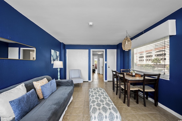 view of tiled living room