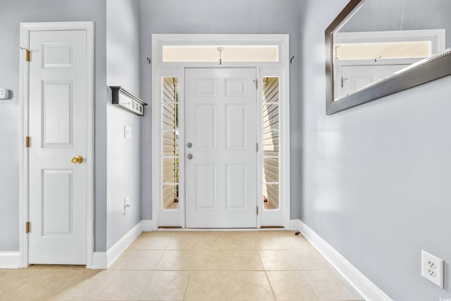 view of tiled entrance foyer