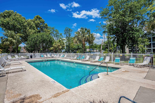 view of pool with a patio area