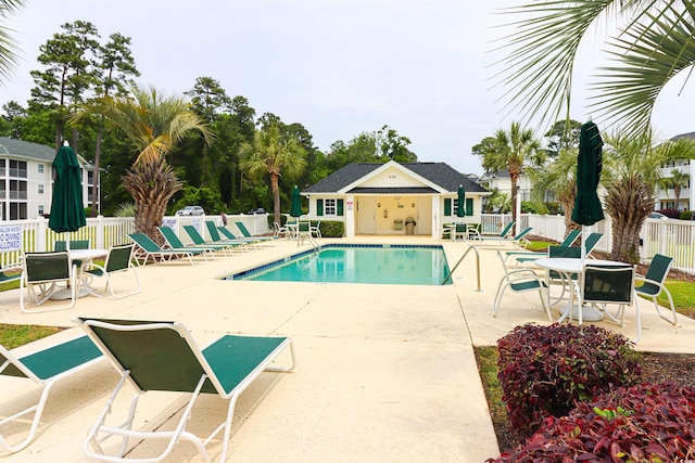 view of pool with a patio