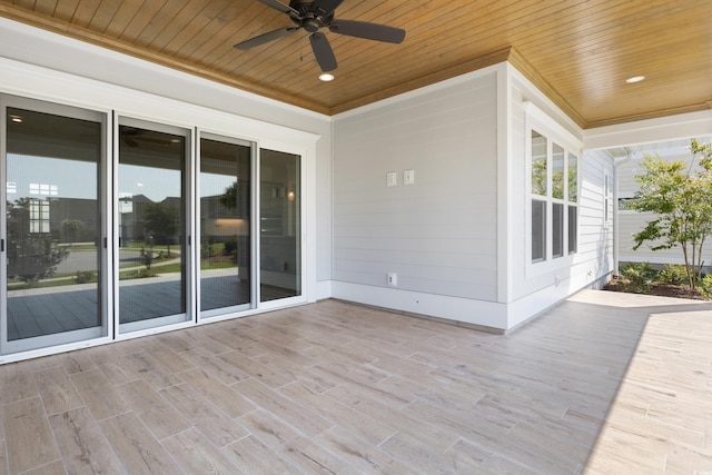 deck featuring ceiling fan