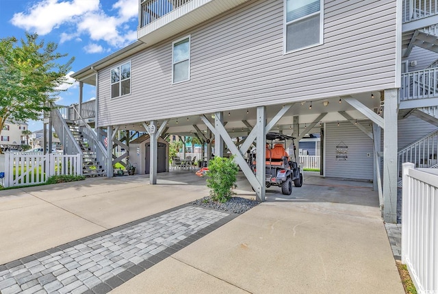 view of patio featuring a carport