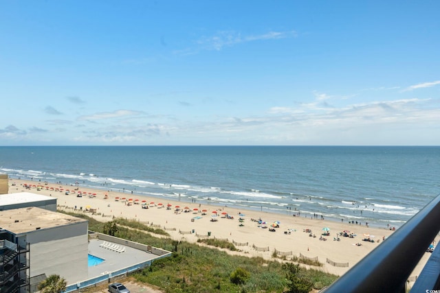 view of water feature featuring a view of the beach