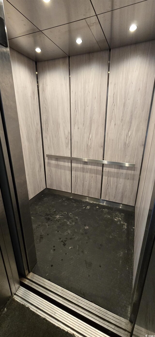 interior details with elevator