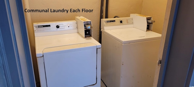 laundry room featuring independent washer and dryer