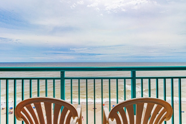 balcony with a water view