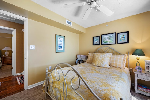 bedroom with carpet and ceiling fan