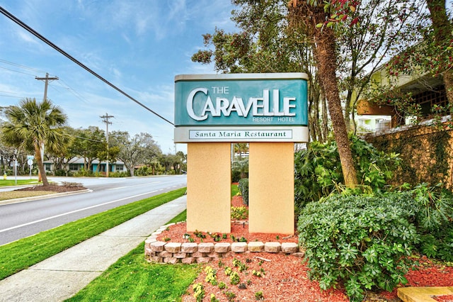 view of community sign