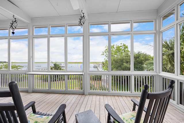 sunroom with plenty of natural light