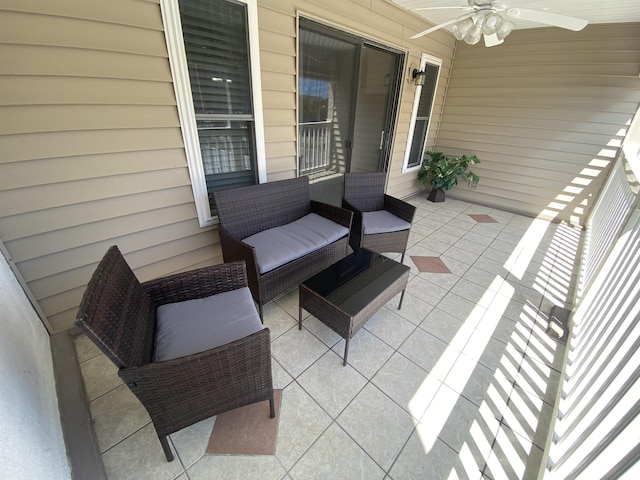 view of patio / terrace featuring ceiling fan