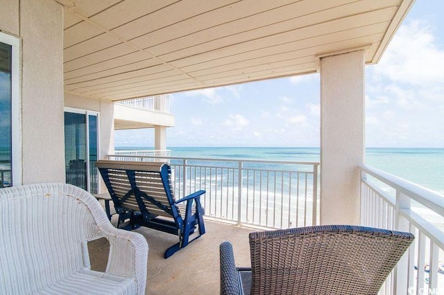 5800 N Ocean Blvd Unit 705, North Myrtle Beach, SC 29582 - balcony featuring view of water and beach