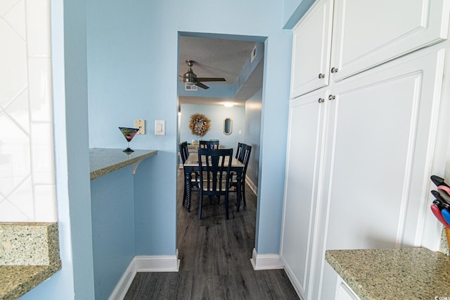 5800 N Ocean Blvd Unit 705, North Myrtle Beach, SC 29582 - dining space featuring dark wood-style floors and a ceiling fan