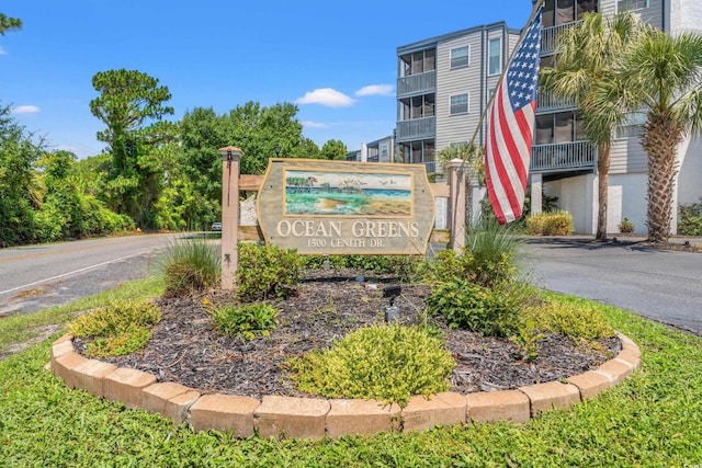 view of community sign