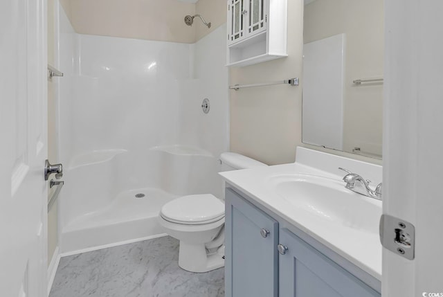 bathroom with tile patterned floors, toilet, and vanity