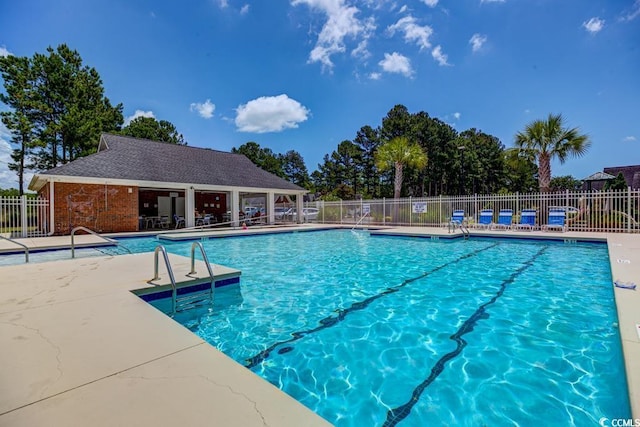 view of pool featuring a patio area