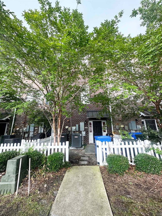 view of front of house featuring central AC unit