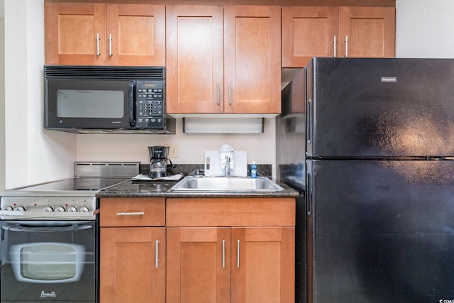 kitchen featuring sink and black appliances