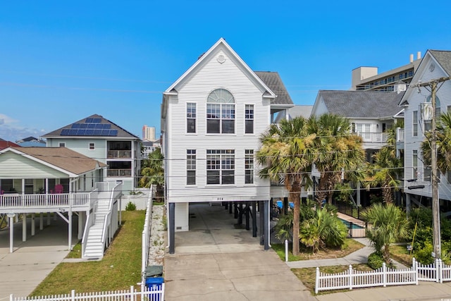 view of front of house with a carport