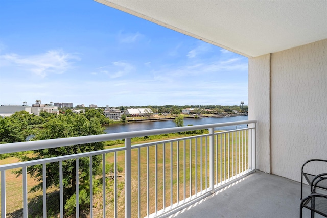 balcony with a water view