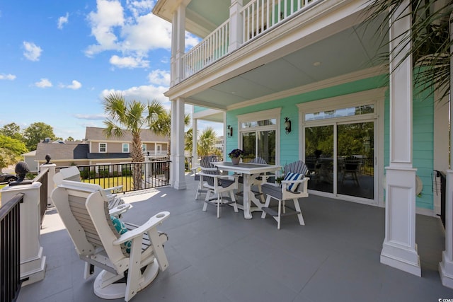 view of patio / terrace featuring a balcony