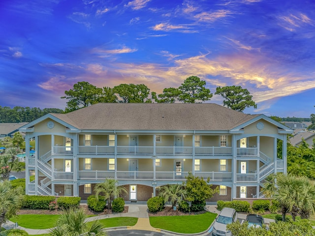 exterior space with a balcony