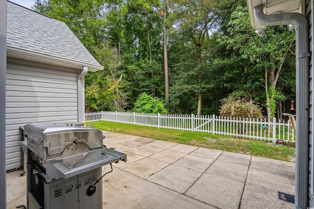 view of patio with grilling area