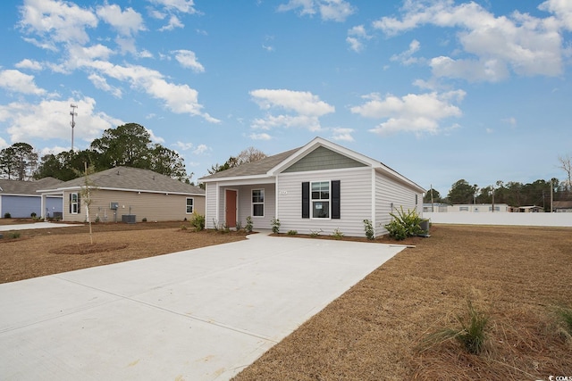 ranch-style house with a front lawn