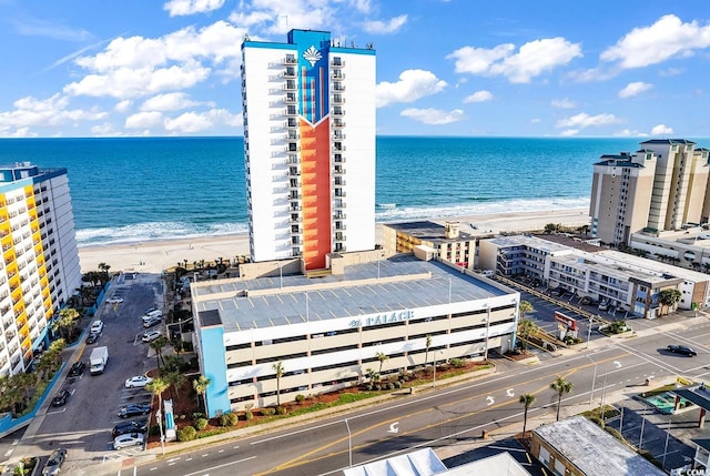 view of water feature with a view of the beach