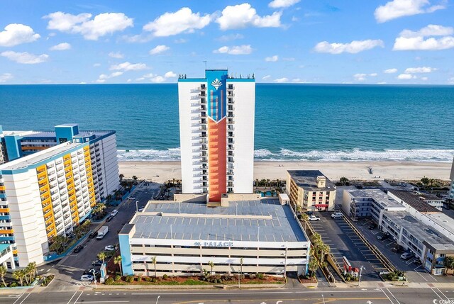 exterior space with a beach view