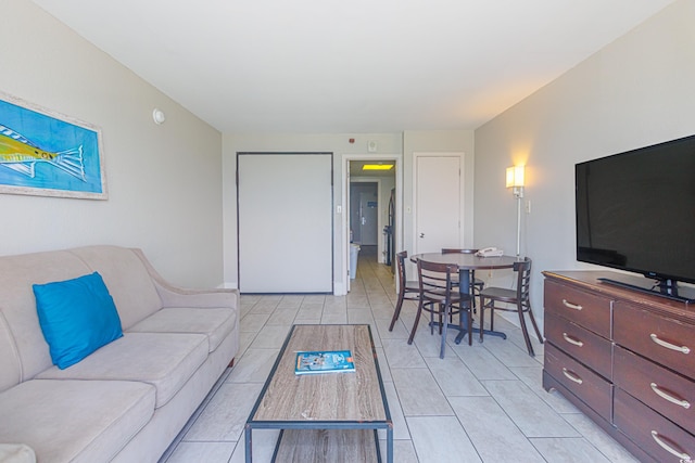 view of tiled living room