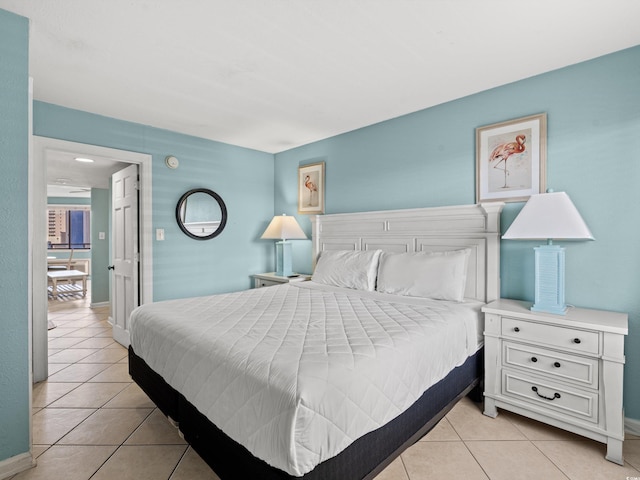 view of tiled bedroom