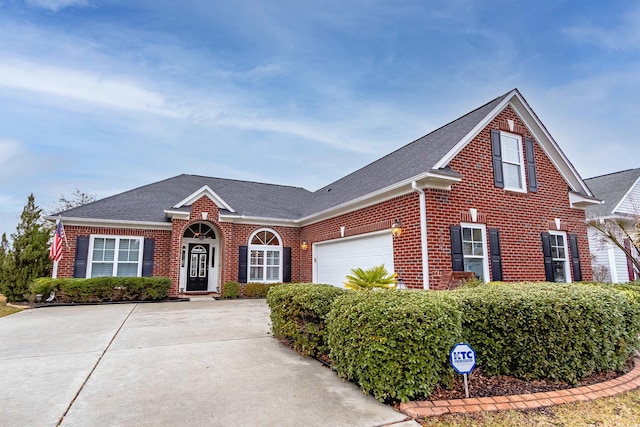 view of front of home with a garage